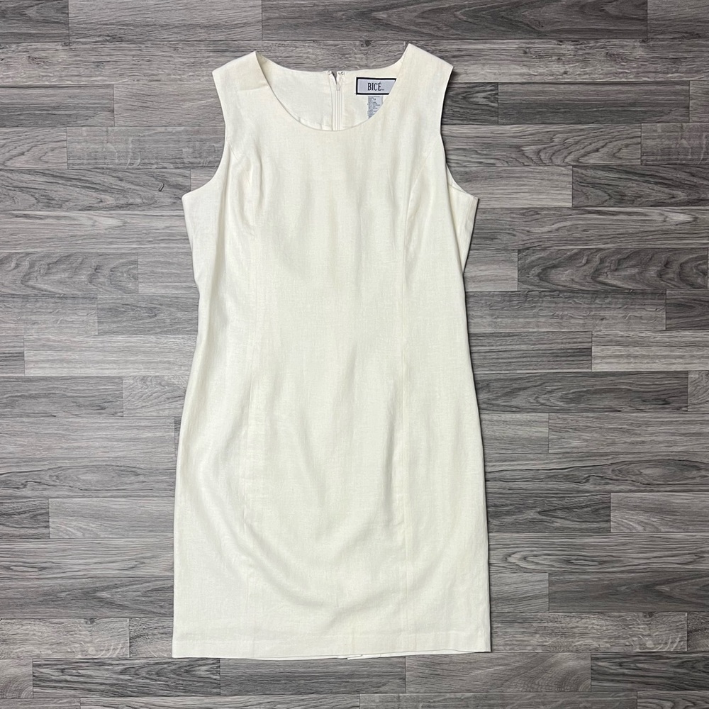 BICE Cream Linen Dress